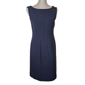 Tory Burch Wool Sleeveless Dress - Womens Size 8 - Navy Blue Office Work Wedding